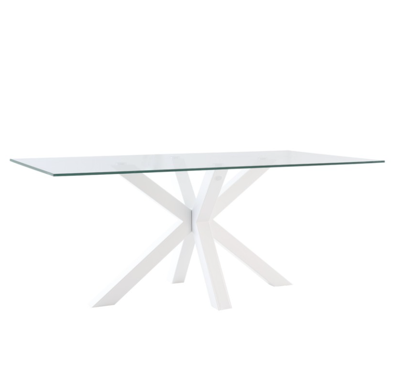 Mesa de comedor Demi cristal blanco 180x100cm