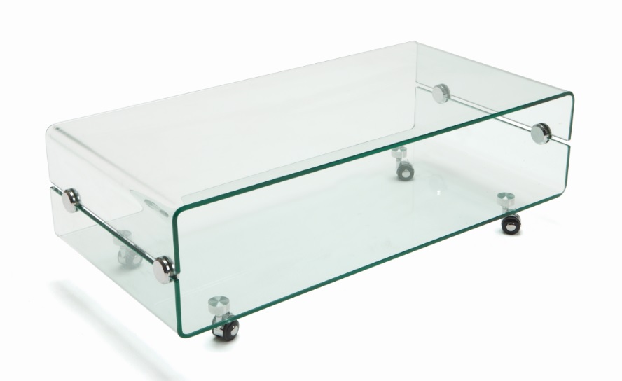 Mesa TV cristal con ruedas 120x60 CT-220