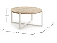 Mesa de centro nordica madera natural 90cm