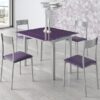 Mesa de cocina extensible praga cristal morada