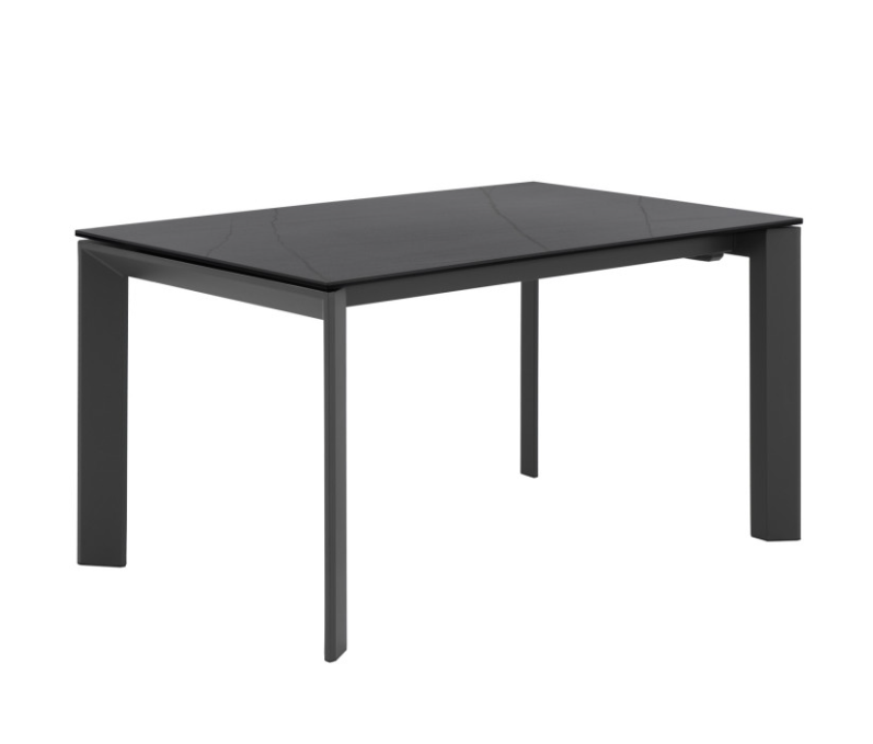 Mesa extensible Lisa porcelánico negro 140/200x90 cm