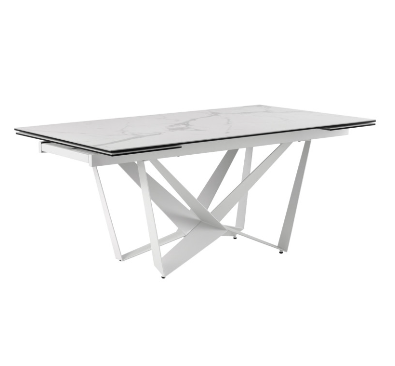 Mesa extensible Isia mármol blanco 160x90 cm