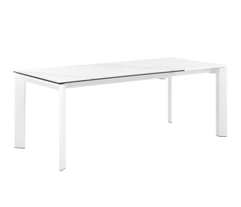 Mesa extensible Lisa tapa porcelánico mármol creta 140/200x90 cm