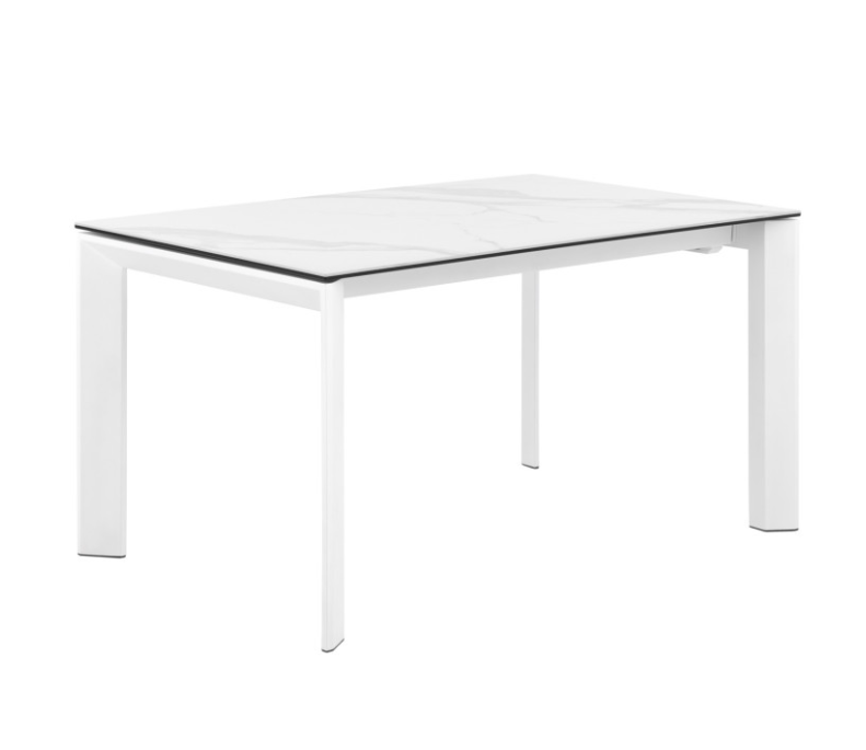 Mesa extensible Lisa tapa porcelánico mármol creta 140/200x90 cm