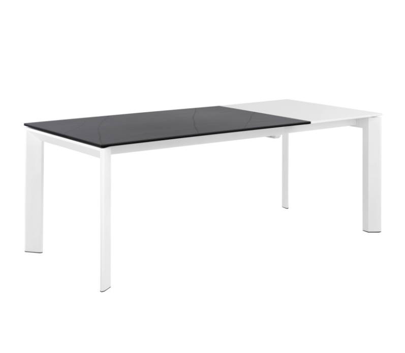 Mesa extensible Lisa tapa porcelánico negro sahara 140/200x90 cm