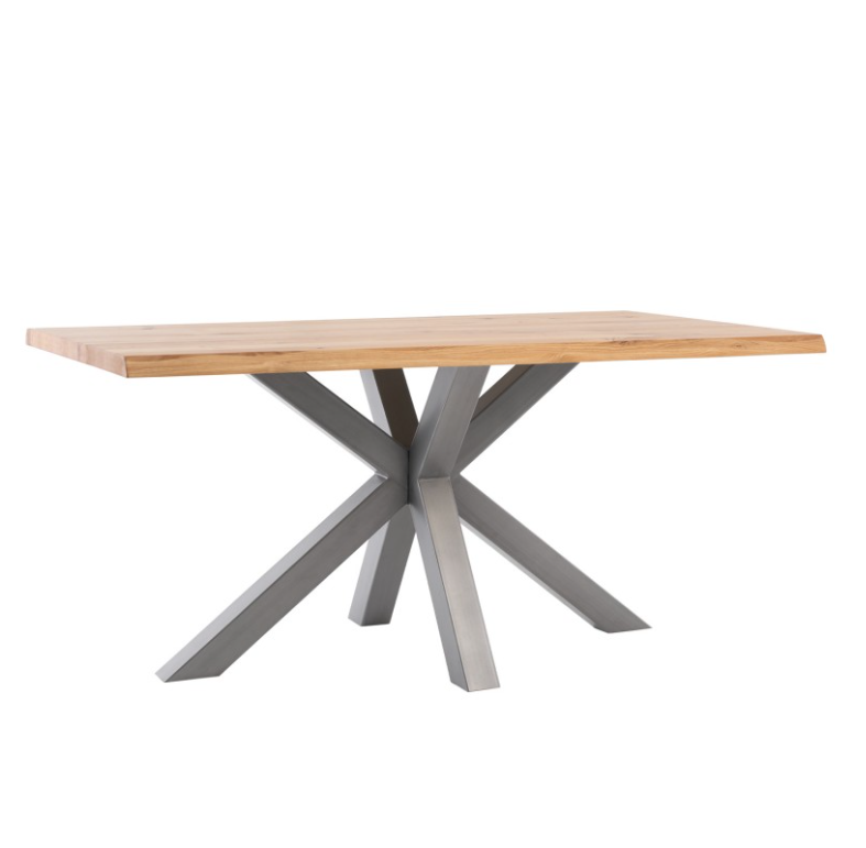 Mesa de comedor Grace madera de roble gris 140 cm