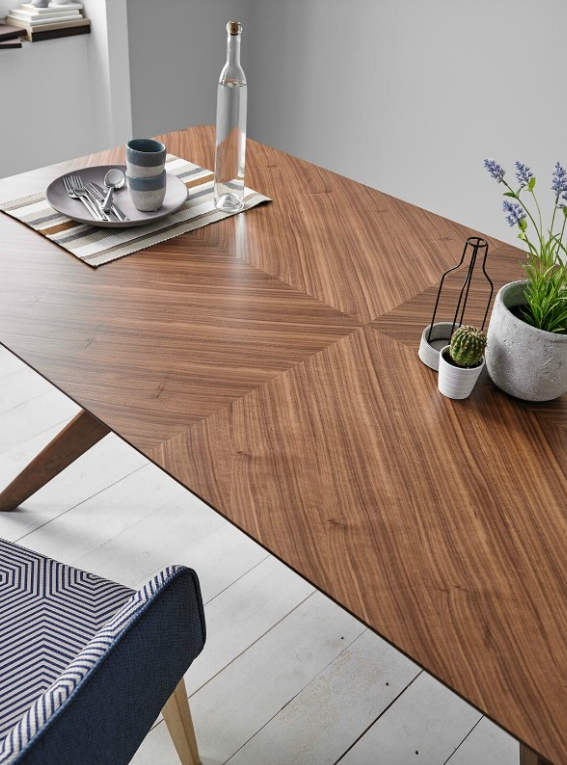 Mesa Helga de madera nogal 180 cm