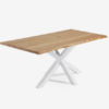 Mesa Ikon new roble natural y patas acero blanco