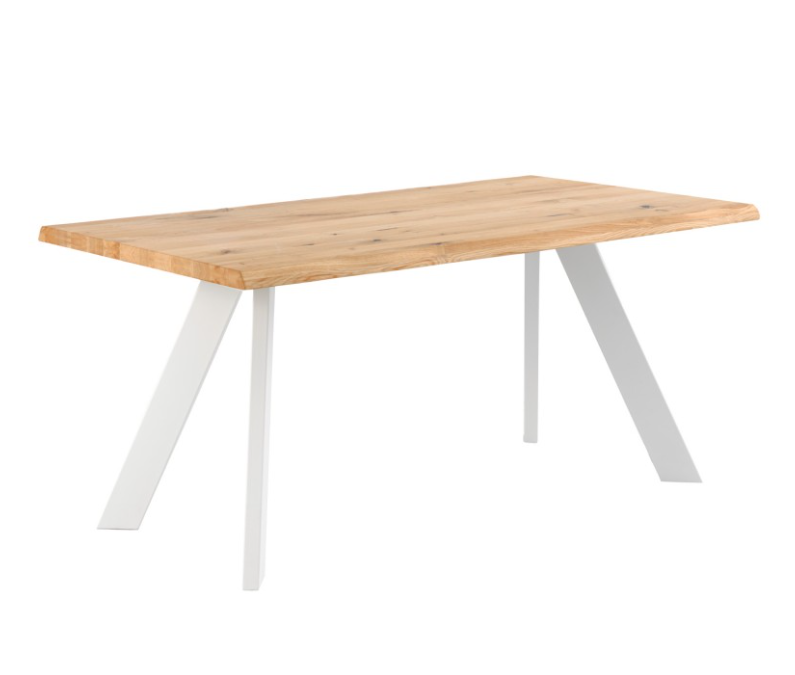 Mesa de comedor Lucia madera roble blanco 140 cm