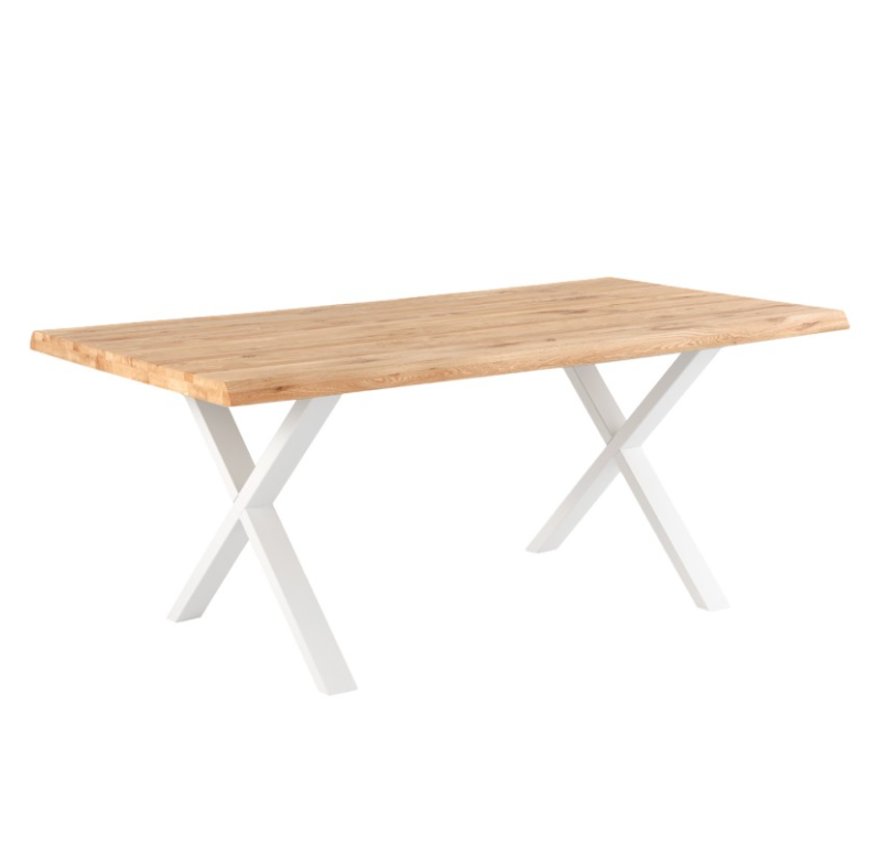 Mesa de comedor Corine madera de roble blanco 180 cm