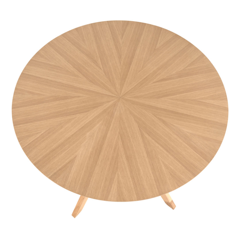 Mesa redonda Carmel de madera roble 120 cm