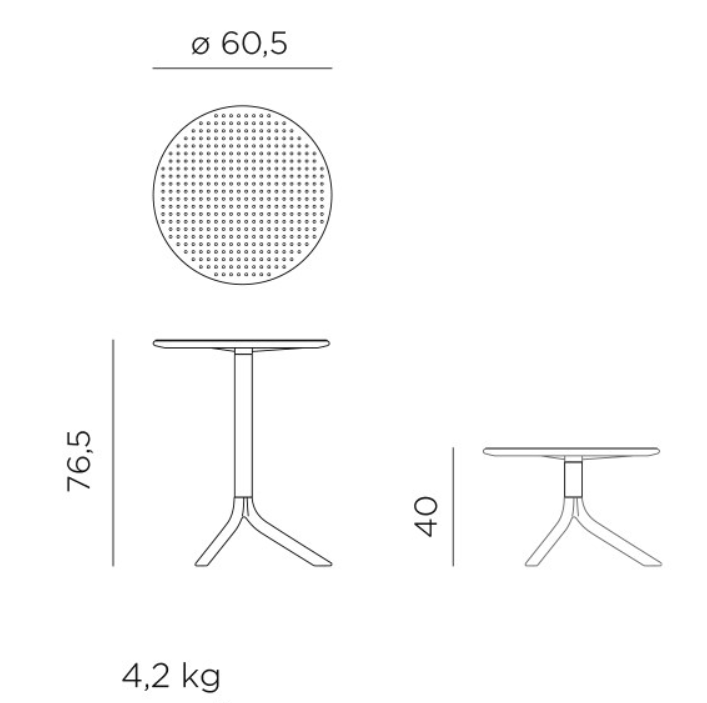 Mesa auxiliar con agujeros Step fibra de vidrio rojo 60cm