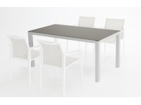 Mesa aluminio blanco Moka Laos 160x90