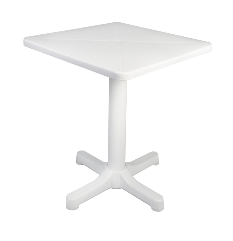 Mesa de resina con contrapeso blanco