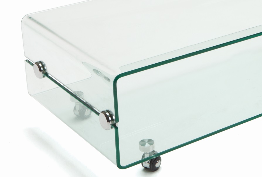 Mesa TV cristal con ruedas 120x60 CT-220