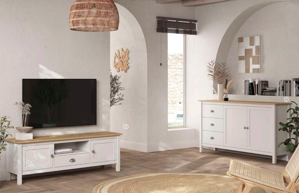 Mueble TV Misti blanco roble 158cm