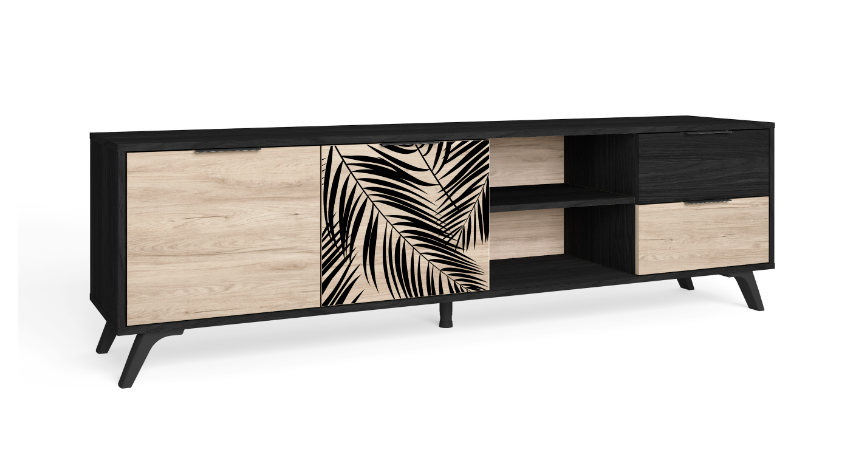 Mueble TV Palmera en madera claro 180x40cm