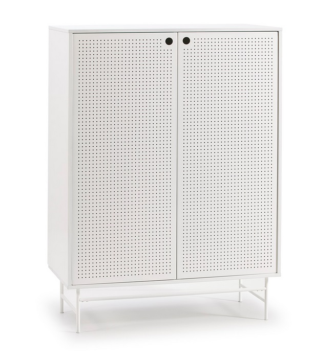 Mueble aparador alto industrial Punto metal blanco 150x93 cm