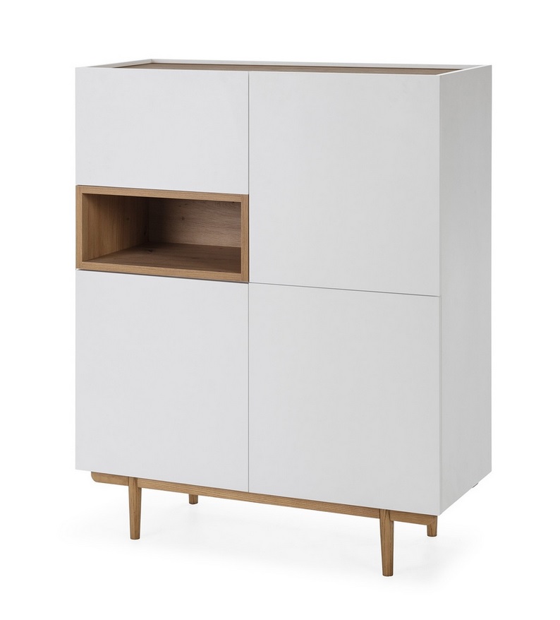 Mueble cubo blanco mate roble Erika MC-190