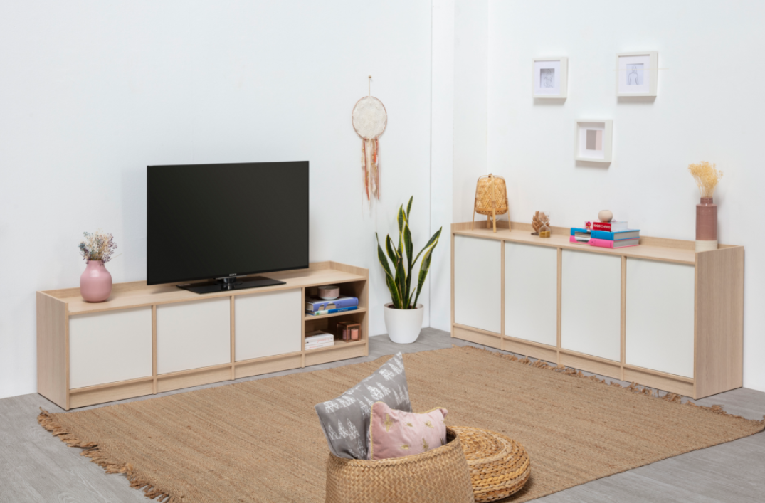 Mueble TV Antara roble blanco