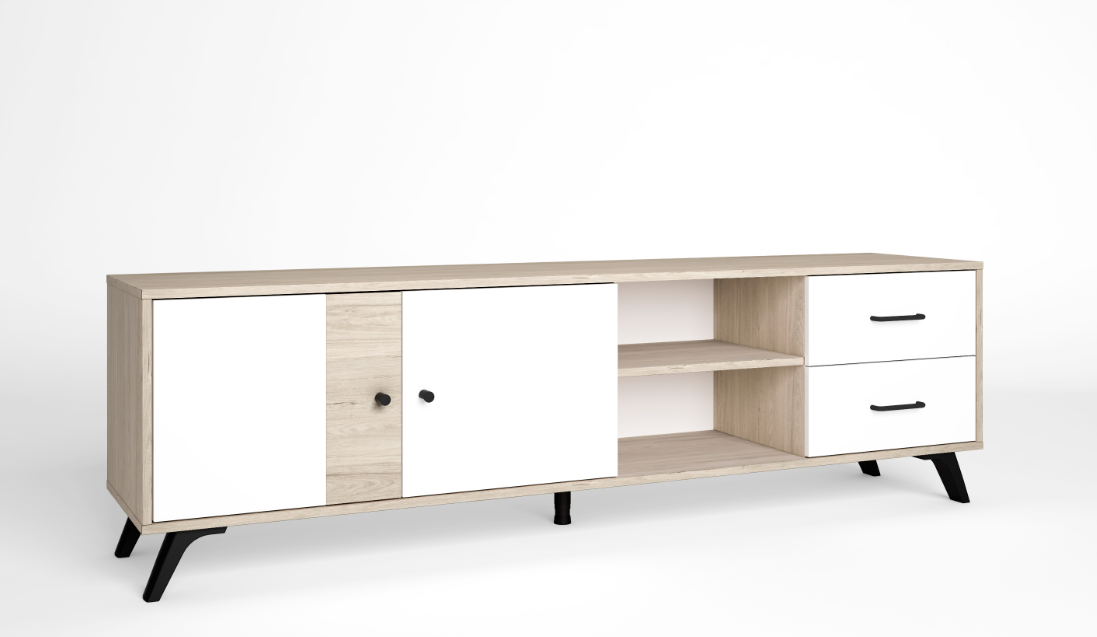 Mueble TV Sahara en color blanco mate 180x40cm