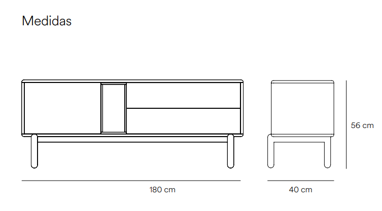 Corvo mueble TV gris perla140 cm