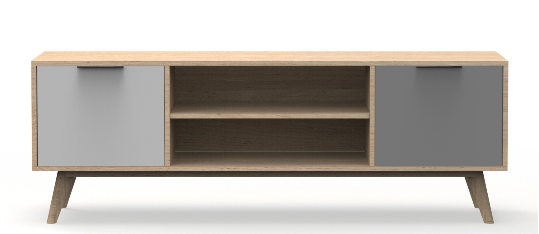 Mueble TV Elfa madera de pino roble gris 140x40cm