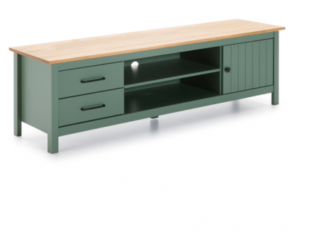 Mueble TV Miranda madera de pino verde 158 cm