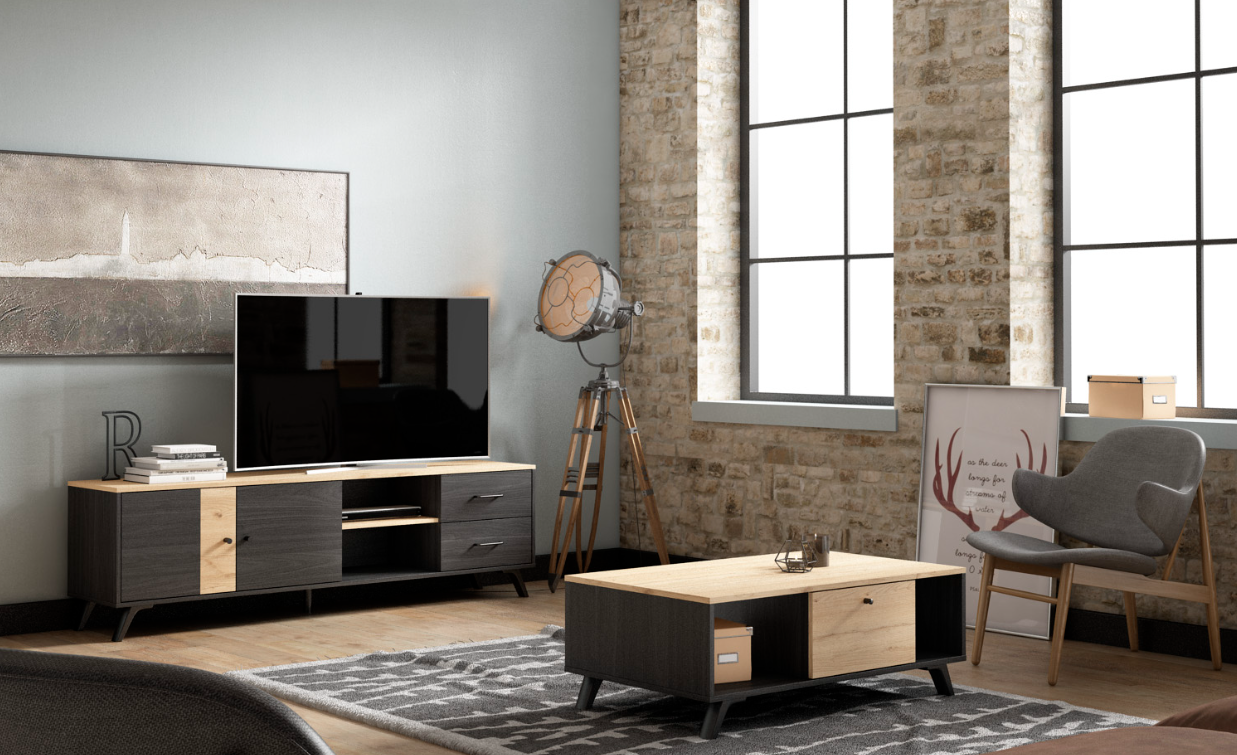 Mueble TV Texas bocamina natural 180x40cm