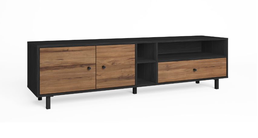 Mueble TV Roald en madera grafito 180x40cm