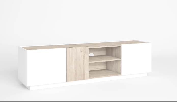 Mueble TV Udine en color blanco y sahara 180x42cm