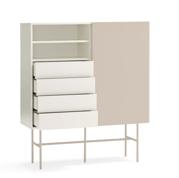 Mueble auxiliar alto Nube crema y arena 120x45cm