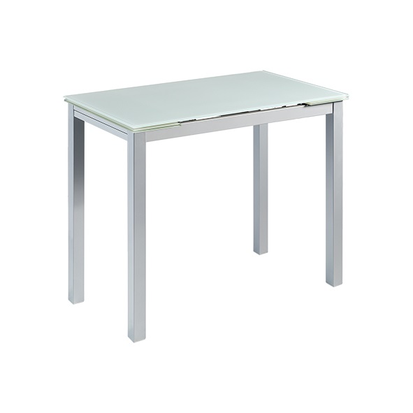 Mesa de cocina extensible Porto cristal blanco