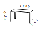 Mesa comedor mod. Salino blanco 150x90x76cm