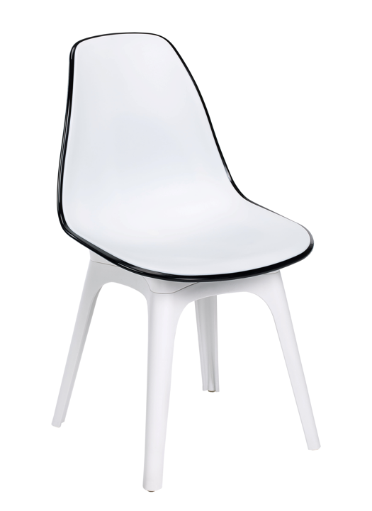 Silla Eos polipropileno blanco negro