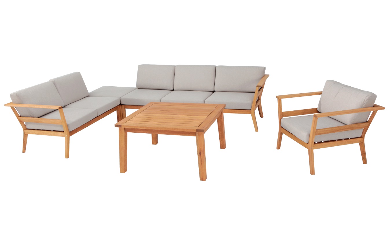 Set Hanna sofa de terraza madera natural