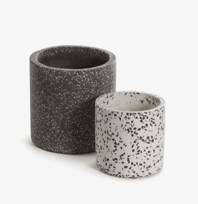 Set de 2 maceteros de terrazzo 20 cm/15 cm