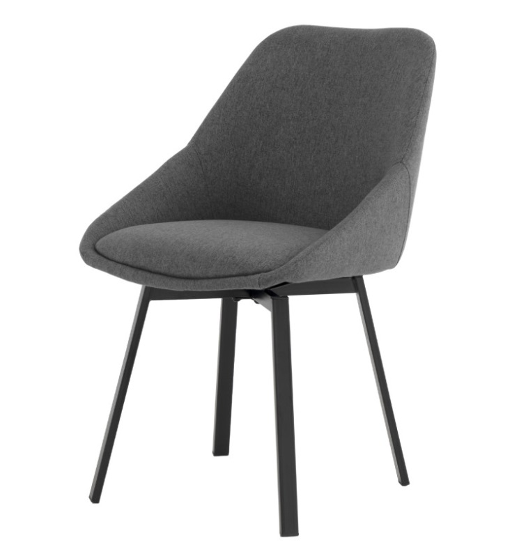 Silla giratoria Amelie color gris oscuro