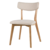 Silla Anais madera roble tela beige