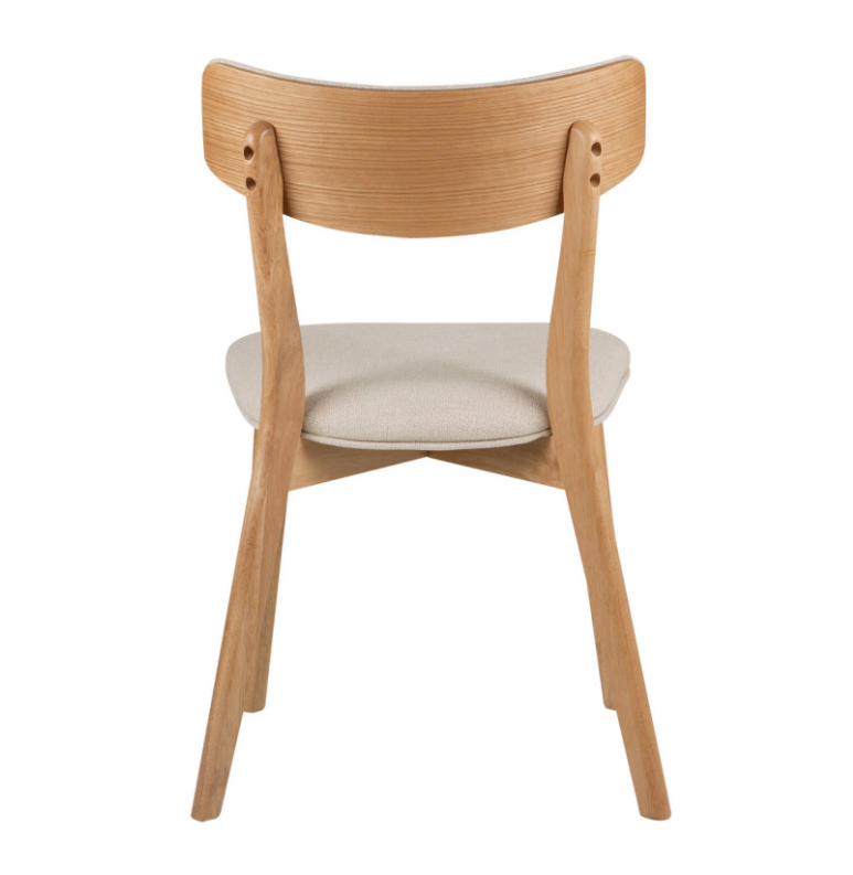 Silla Anais madera roble tela beige