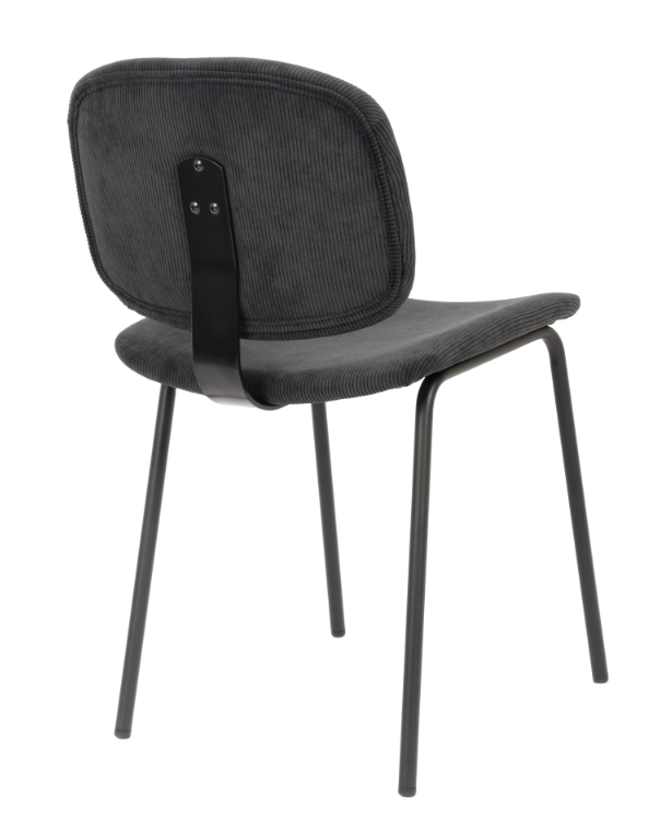 Silla vintage Arus tela de pana negro