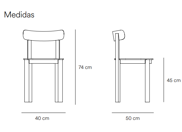 Silla Nara fresno natural claro