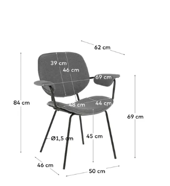 Silla con brazos Zante gris oscuro