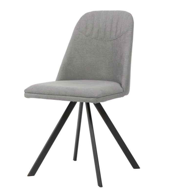 Silla giratoria 180º Cris tela color gris claro