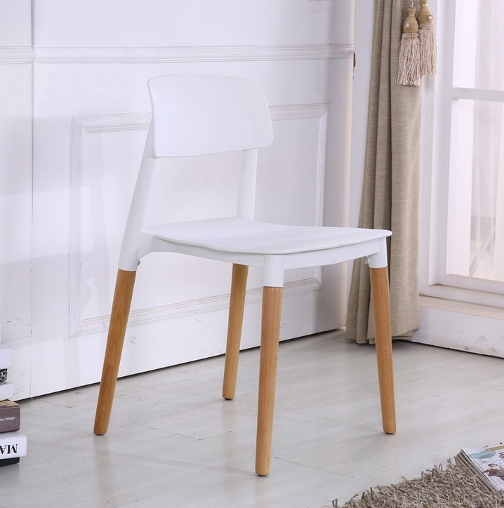 Silla nordica crop polipropileno blanco madera