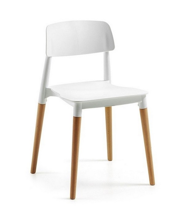 Silla nordica crop polipropileno blanco madera