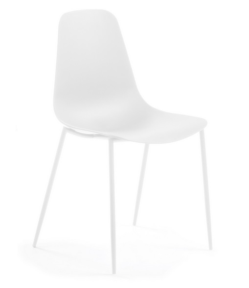 Silla metal plastico blanco Easy