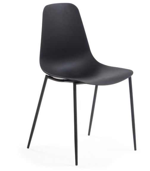 Silla metal plastico negro Easy