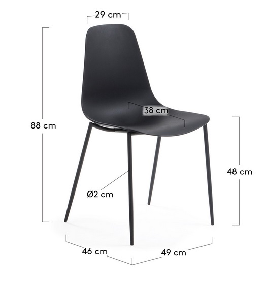 Silla metal plastico negro Easy