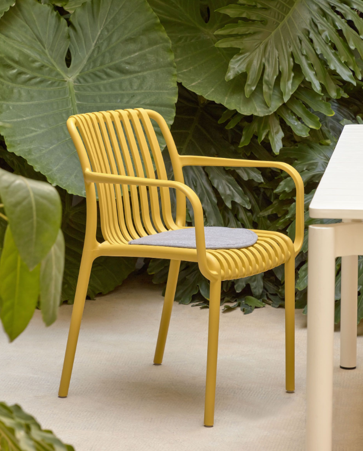 Silla de exterior Edem polipropileno amarillo